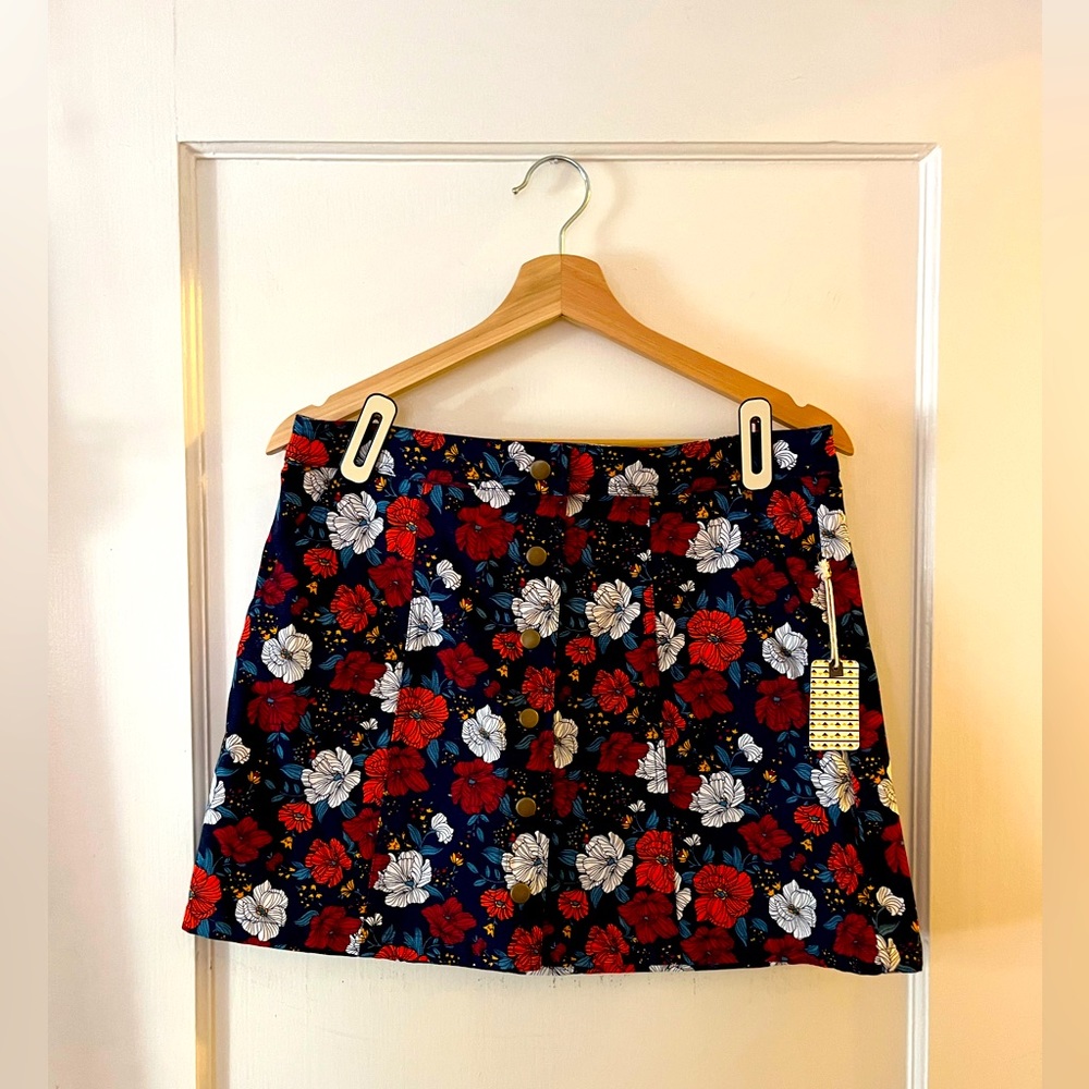 New Flowered Corduroy Skirt